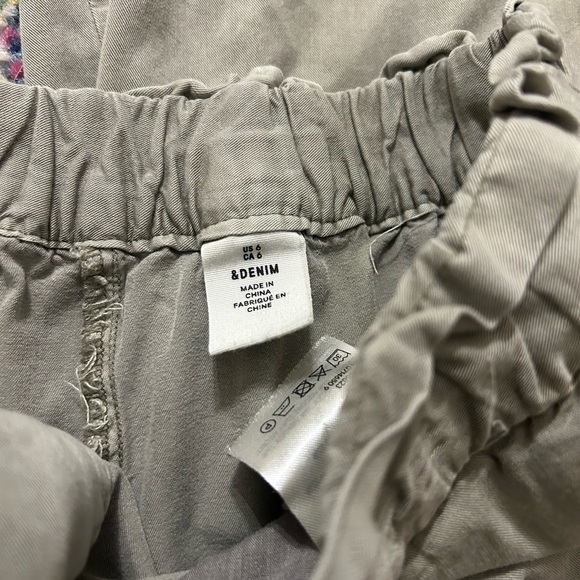 & Denim Wide Leg Elastic Tie Waist Pants - Picture 3 of 7